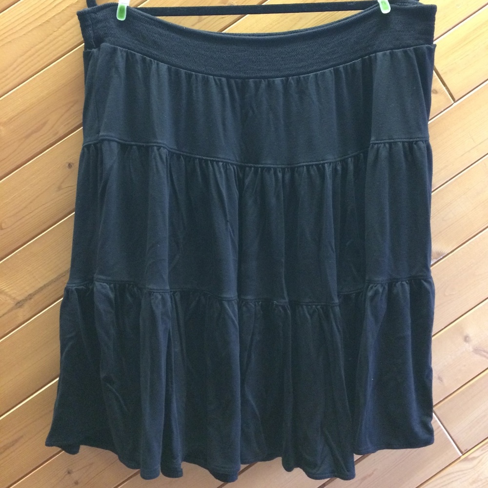 St. John's Bay black skirt with shirred waist XL